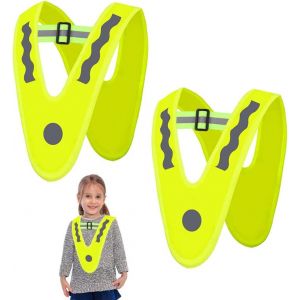 XEKAL-2 Pièce Gilet De Sécurité Réfléchissant Jaune Gilet De Sécurité En V Gilet De Sécurité Haute Visibilité Equipement De Sécurité Garçons Filles - Neuf