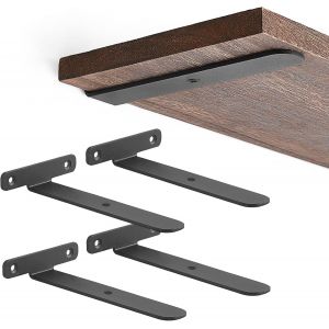 CAUC-Lot de 4 supports d'étagère flottants de 15,2 cm, supports d'étagère cachés en métal robuste en fer pour étagères en bois, supports d'étagère murale rustiques - Neuf