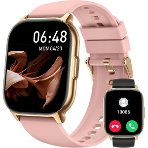 Montre Connect&eacute;e Homme Femme, 2.1"" Hd Smartwatch Avec Appel Bluetooth & 2 Bracelets, 130 Modes Sportifs, Podometre, Moniteur De Fr&eacute;quence Cardiaque/Sommeil,Montre Connectee Ip68 Pour Android/Ios-Ros - Neuf