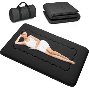 Ulteronixshop-Matelas futon Portable Pliable, Tatami Pliable Japonais, Matelas de Couchage Portable pour dortoir avec Sac et Sangle, Matelas de Sol Camping Enroulable (Noir HY1, 150X200cm) - Neuf