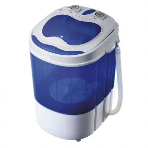 Mini Machine à Laver Portable avec Centrifugeuse, pour Camping et les Voyages, 150W, Blanc/Bleu, Briebe, WM1111 - Neuf