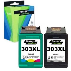 Compatible HP 303XL Pack 2 Cartouches marque Toner Services Noire et Couleurs (T6N03AE/T6N04AE) - Neuf
