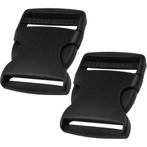 2 Pièces Boucle Sangle 50mm,Attache Cartable,Boucle Plastique,Boucle À Double Ouverture Latérale,Fermoirs De Sac À Dos Pour Accessoires,Vêtements,Couture,Sangles De Sacs-Noir - Neuf