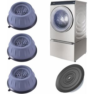 Washing Machine Pads, 4 Pieces Foot Washing Machine with Rubber Pad, Anti-Vibration Foot for Washing Machines and Dryers, Anti Vibration Pads for Washing Machines - Neuf
