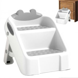 Marchepied Pliable A 2 Niveaux Pour Bebe, Tabouret Portable Pour L'apprentissage De La Proprete, Le Lavage Des Mains, La Salle De Bain Et La Cuisine. - Neuf