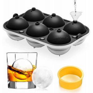 Mevronisshop-6.5cm Moules &Agrave; Gla&ccedil;ons En Boule, Conception &Agrave; Double &Eacute;tanch&eacute;it&eacute; Avec Anneau De Pression, Fondent Plus Lentement Et Pr&eacute;servent La Fra&icirc;cheur Plus Longtemps Pour Whisky, Bourbon, Highball - Neuf