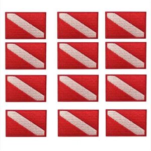 Patch De Drapeau De Plongée Sous-Marine,Badge De Sac À Dos Brodé À Repasser Sur Gilet,Patchs De Casquette Pour Plongée En Apnée Et Natation,12/6 Pièces - Type 12pcs - Neuf