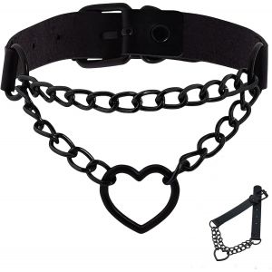 Kal-Accessoires De Collier Ras Du Cou En Forme De Coeur, Collier Punk Pour Femme, V&ecirc;tements Emo, Collier Gothique - Neuf