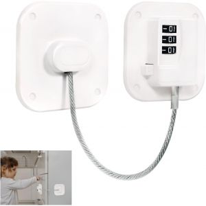 Securite Fenetre Enfant, Serrure Frigo Pour Enfants Avec Mot De Passe Num&eacute;rique Sans Percer, Cadenas Frigo Pour Enfants Pour Fen&ecirc;tres, Placards, Penderies, Machine &Agrave; Laver, R&eacute;frig&eacute;rateur (Blanc) - Neuf