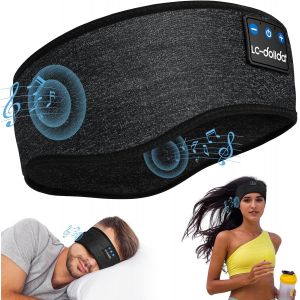 KALANKA-Casque de Sommeil Bluetooth 5.2, Masque de Sommeil avec Bandeau Bluetooth, Bandeau de Sport sans Fil, Noir Fonc&eacute; - Neuf