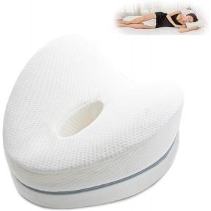 Kalanka-Coussins Relève-Jambes Pour Jambe Avec Mousse À Mémoire De Forme Homme Femmes Leg Pillow Pour Dormeurs Latéraux, Soulagement De La Sciatique, Douleur Aux Jambes, Grossesse Coton Blan (Coeur - - Neuf