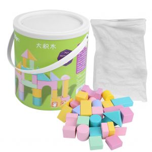 Ensemble De Blocs De Construction En Bois, Jeu De Construction Educatif Pour L'interaction Parent-Enfant, 28 Pieces - Neuf