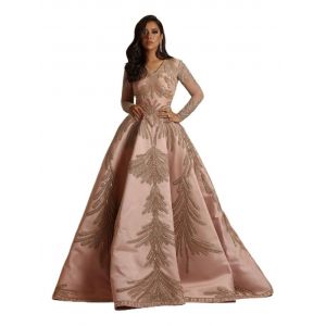 Robe De Soirée Imprimée À Manches Longues - Neuf