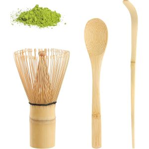 Kalanka-Kit Matcha 3 Pièces - Accessoire De Cérémonie Du Matcha - Fouet Chasen, Cuillère À Thé Et Porte-Fouet En Céramique - Pour Préparer Une Tasse De Thé Matcha Authentique - Neuf