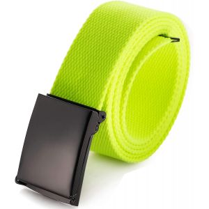 Men's Adjustable Webbing Belt Buckle Military Black Tooth Belt.[E923] - Neuf