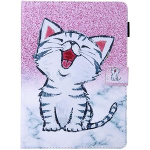 Portefeuille Coque en Cuir de Protection Antichoc pour Tablette 10 Pouces Universel avec Motif Chat Riant Mignon Animaux Flip Enfant Housse a Rabat Clapet Porte Carte de Cr&iquest;&iquest;dit Etui Cover - Neuf