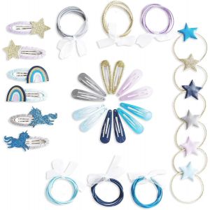 120 Barrettes Et &Eacute;lastiques Pour Cheveux - Pour Enfants - Bijoux De Cheveux Dans Une Bo&icirc;te De Rangement Pratique - Dans De Nombreuses Couleurs - Neuf