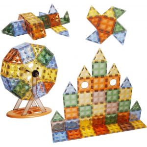 Blocs Construction Magnétiques Enfants Jouet 55 Pièce Jeu De Construction Éducatifs Filles Et Garçons 3,4,5,6,7 Ans - Neuf