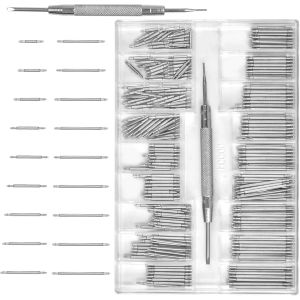 Kalanka-Kit De R&eacute;paration Pour Bracelet De Montre - 360 Pi&egrave;ces Accessoires, Tiges Et Barrettes 18 Tailles, 8mm-25mm (Argent) - Neuf