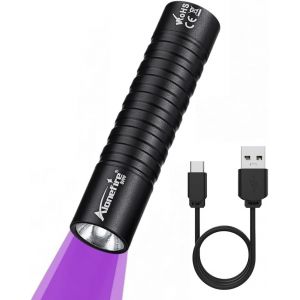 Sv99 3w Uv Led Torch 395nm Small Type C Usb Rechargeable Ultraviolet Black Light Urine Detector For Resin,Fishing,Scorpion,Minerals,Amber With Built-In Battery - Neuf