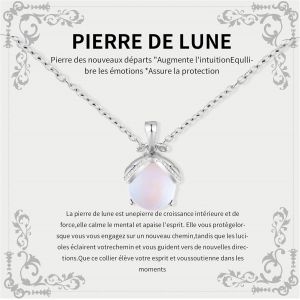 Tianyi-Cadeau Pour Femme Collier, Pierre De Lune Collier Pour Femme, Idee Original Femmes Anniversaire Collier Pour Fille Maman Soeur Amie Fille Ado - Neuf