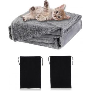 Couverture Lavable En Polaire Douce Pour Animaux De Compagnie,Chat D'int&eacute;rieur Et Chat-Chaude Pour Lit,Canap&eacute; Et Voyage-Prot&egrave;ge Les Meubles-Gris-Taille S-50x70 Cm (Gris) - Neuf