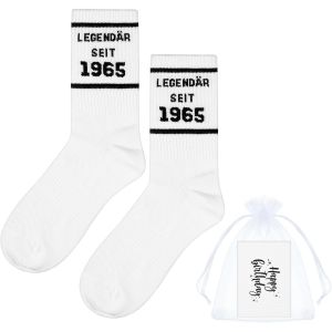 Jgd-Coffret 60e Anniversaire Chaussettes Legend&auml;r Seit 1965 Carte D'anniversaire Cadeaux Des Chaussettes Amusantes Pour Un 60e Anniversaire Pour Homme Femme Grand-P&egrave;re Grand-M&egrave;re - Neuf