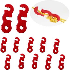 Eryi-Lot De 12 Tendeurs De Tente Rouges En Alliage D'aluminium Guyline Cord Adjuster - Boucle De Corde À Vent - Accessoire De Tente - Pour Tente, Extérieur, Randonnée, Camping, Pique-Nique - Neuf