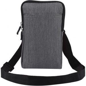 KAL-Vertical Ceinture Etui Pour Téléphone, Bandoulière Réglable Sacoche Ceinture Homme, 6.9Pouce Randonnée Sac Homme Pochette Porte-Monnaie Messenger Sacoche Sac À Main Avec Boucle Ceinture, Gris - Neuf