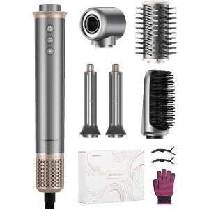 Brosse Soufflante Seche Cheveux 5 En 1: Air Styler Ionique Avec Boucleur Rotative Lisseur Cheveux Peigne Volumateur, 160000 Tr/Min Moteur Sans Balais Avec 500 Millions D'ions N&eacute;gatifs - Neuf