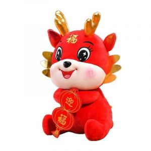Adorable peluche dragon, mascotte, poupee caline, jouet du zodiaque, decoration traditionnelle chinoise - Neuf