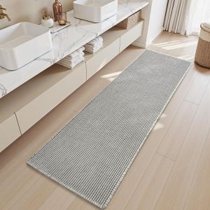 Tapis de Salle 60 x 120 cm de Bain gaufré Tapis de Sol Super Absorbant,antidérapant et Lavable en Machine - Neuf