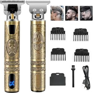Tondeuse Cheveux Hommes, Professionnelle Tondeuse Barbe Et Cheveux, Rechargeable Rasoir Electriques, Sans Fil Tondeuse &Agrave; Cheveux &Agrave; &Eacute;cran Lcd Pour Les Enfants Et La Famille - Neuf