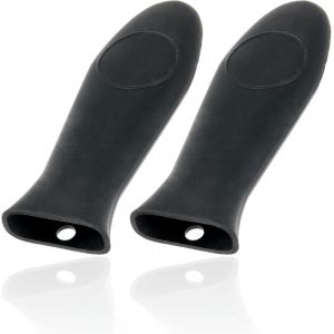 Bbq-Toro Couvre-Poign&eacute;e En Silicone (2 Pi&egrave;ces)|14,5 X 5 Cm-Noir|R&eacute;sistant &Agrave; La Chaleur|Couvre Poign&eacute;e De Casserole En Fonte,Manche En Silicone - Neuf