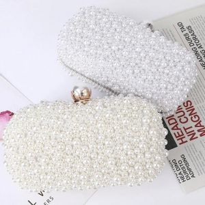 Sac de soir&eacute;e perle-Soft Face Lock,Petit sac &agrave; bandouli&egrave;re blanc blanc - Neuf