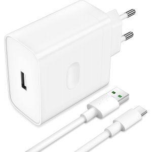 JGD-65W Chargeur Rapide avec C&acirc;ble USB C 1m pour Oppo SUPERVOOC Charge,SUPERVOOC Chargeur Secteur pour Oppo Reno 11 F 8 Find N2 Flip X8Pro X5 Lite X3 Neo X3Pro Reno8 Pro 7Pro A54 A57 Oneplus 13 12 10 - Neuf