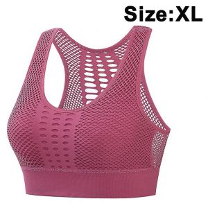 Soutien-Gorge De Sport Pour Femmes Sans Couture Antichoc Rassemblement Yoga Bras Mesh Amovible Rembourré Workout Bra Trendy Athletic Crop Tank Tops - Neuf