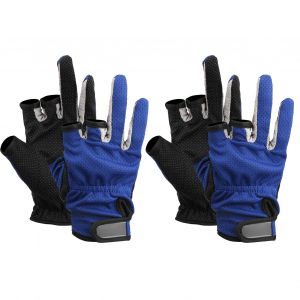 Lot De 2 Paires De Gants De Peche A Trois Doigts En Neoprene Respirant Avec Pointe Convexe Antiderapante - Neuf