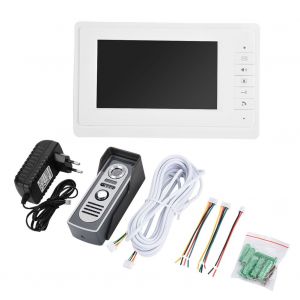Systeme de securite domestique, sonnette video, interphone filaire, moniteur, sonnette filaire 7 pouces (prise UE) - Neuf