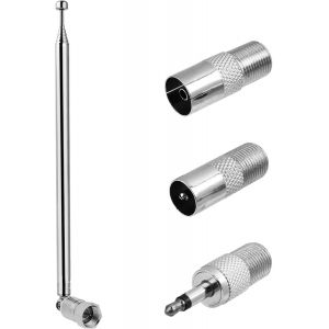 Antenne Radio FM Chaine HiFi,Antenne Radio Dab AM FM,Télescopique pour Mini-Récepteur AV Dab AM 75 Ohm,Télescopique Universelle pour Réception Stéréo - Neuf