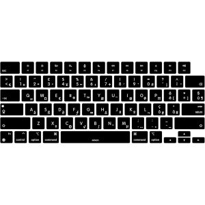 KALANKA-Protection Clavier Silicone Italien pour MacBook Pro/Max 14/16"" M1-M4(A2992 A3112 A3401 A3185 A2485 A2780 A2991 A3403 A3186) Air 13,6/15,3"" M2-M4(A3113 A3240 A2941 A3114 A3241) US/ANSI - Noir - Neuf
