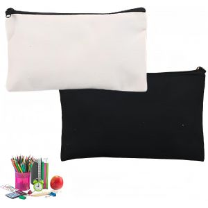 MAA-Pochette Tissu,Trousse Tissu,Petite Pochette Tissu Zippée,Trousse en Toile,Trousse Tissu Zippée,Trousse Maquillage Tissu,Trousse Blanche Tissu,pour Le Travail, l'école, Les Voyages (2) - Neuf