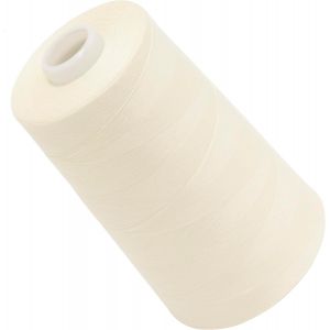 Chenquansarl-C72347 - Bobine Cône De Fil À Coudre 120 (40/2) 4000 M - En Polyester - Couleur Écru - Confection Mercerie Ficelle Cordon Couture Vêtements Maroquinerie - Neuf