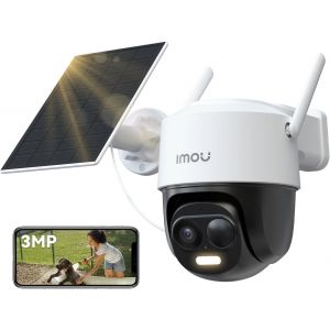 2K Caméra Surveillance WiFi Exterieure sans Fil Solaire avec Batterie 5000mAh, Caméra Solaire Exterieur 360° PTZ, 2.4GHz, Détection de Personnes/Véhicules, Vision Nocturne Couluer,IP65,Mode Privé - Neuf