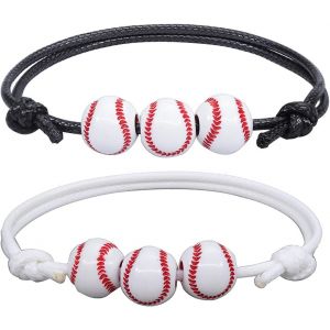 Kal-Bracelet Baseball, Bracelets Breloques Sport Réglables Couleurs For Basket Football Baseball Rugby Bracelet Équipe Amitié Inspirant Bijoux Sport Pour Dames S Garçons - Neuf