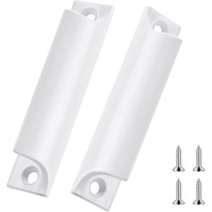 Lot De 2 Poign&eacute;es De Porte De Balcon D'Ext&eacute;rieur - Avec Vis - Poign&eacute;es De Bord De Tiroir - Poign&eacute;e De Porte De Balcon Pour Cuisine - Coutures Cach&eacute;es - Tiroir Plat - Blanc - Neuf