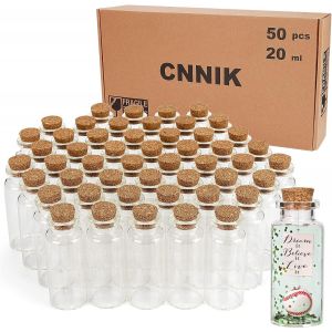 Tianyi-Lot De 50 Petites Bouteilles En Verre De 20 Ml Mini Bouteille Verre Avec Bouchon En Liège Pour Loisirs Créatifs Décoration De Mariage Cadeaux De Noël Accessoires De Rangement - Neuf