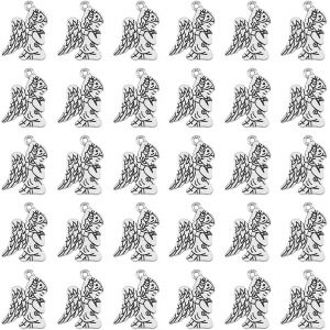 Kal-Breloques D'ange Gardien En Alliage Pendentifs D'ailes D'ange En Argent Antique Pendentif De Style Tib&eacute;tain Pour La Fabrication De Bijoux De Bracelets Et De Colliers - Neuf