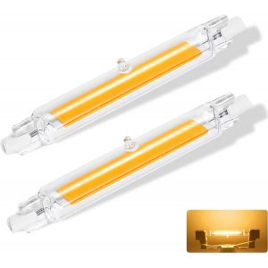 Ampoules R7s Led 118mm Dimmable,Led R7s 118mm 20w Équivalent À Ampoule Halogène 200w, Sans Scintillement,Ac 220-240v,Blanc Chaud 3000k 2000lm,Éclairage À Faisceau 360°, Lot De 2[Amp740721] - Neuf