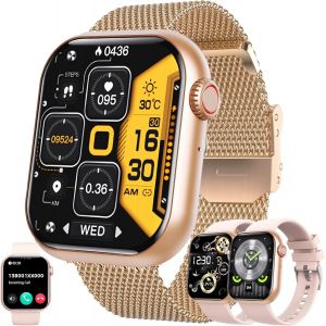 Montre Connectée Femme Homme Avec Appel Bluetooth, 1,91¿ Amoled Smartwatch Avec 123 Modes Sportifs Tracker D'activité, Sommeil, Fréquence Cardiaque, 5atm Étanche Smart Watch Pour Ios Android (Noir) - Neuf